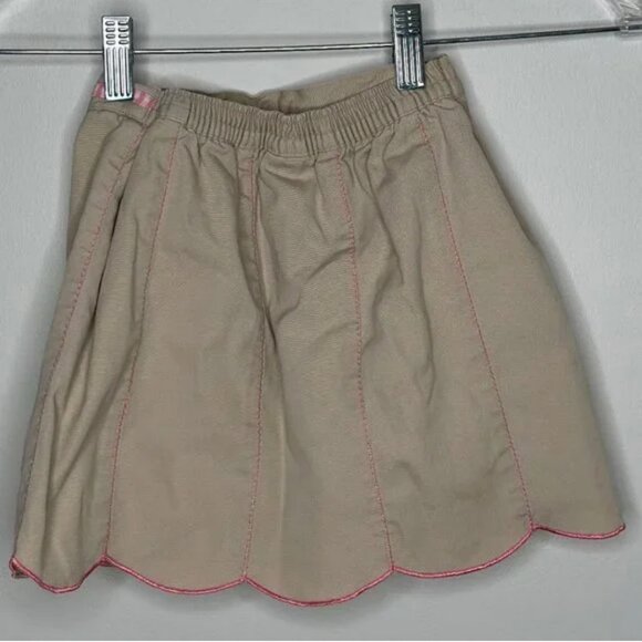 Gymboree Scalloped Hem Tan Skort with Lemon Details and Pink Piping Size 6 - Picture 2 of 5